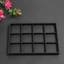 Black PU  Earring Jewelry Bracelet Organizer Display Tray Case Box Holder