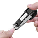 Nail Clipper with Catcher - Stainless Steel Curved Fingernail and Toenail C