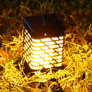 Solar 12 LED Flame Torch Lamp IP55 Waterproof Plastic Pluggable Lawn Light Outdo