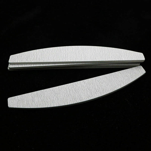Nail files, D shape, double sided, gray white, 10 pieces O4M3