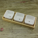 4 Pieces Wood Flower Pots Succulent Planter Trough Boxes Rustic Containers