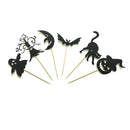 6pcs Halloween Cake Toppers Ghost/Pumpkin/Bat Food Picks Halloween Party DecME