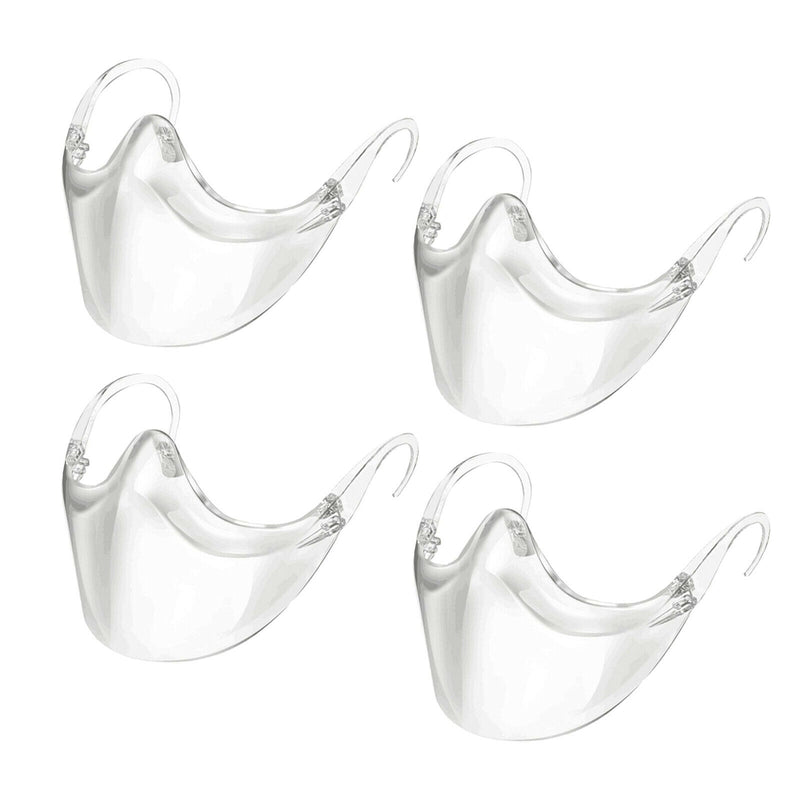 4 PCS Foldable Clear Face Shield Reusable Washable Safety Mouth Cover Visor