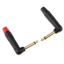 2Pieces 90 Degree 6.35mm 1/4inch Mono Wire Connector Male Jack Plug Adapter