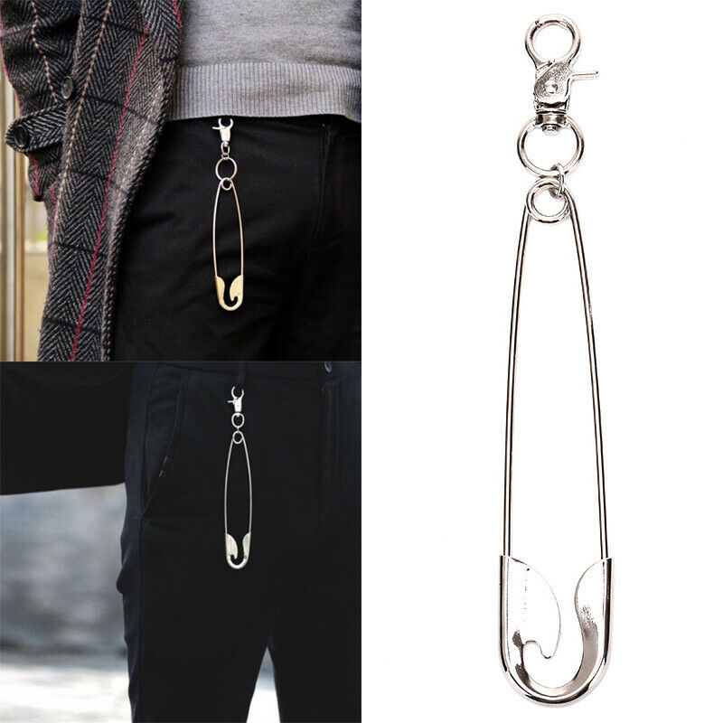 Unisex Punk Metal Wallet Belt Chain Rock Pants Keychain Pin Ring Clip Keyring`US