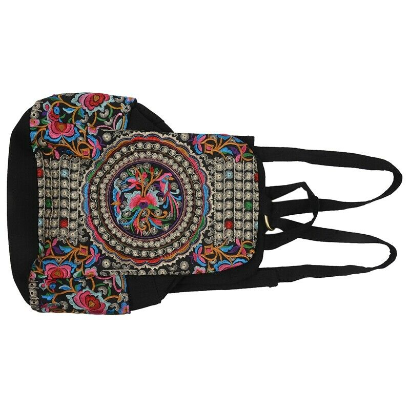 canvas embroidery Ethnic backpack women handmade flower Embroidered Bag K8R2