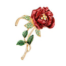 Fashion Brooch Pin Shiny Rhinestone Rose Flower Women Wedding Party Jewelry Del