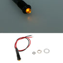 8mm 24V Car Motorcycle Metal Yellow LED Indicator Dash Light Lamp & 2 Wire