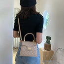 Lattice Pattern PU Women Shoulder Bags Elegant Crossbody Handbags (Khaki)