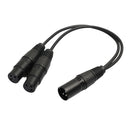 2Pack Microphone Lead / Mic Cable / XLR Patch Lead Male to 2 Female Plug 1ft