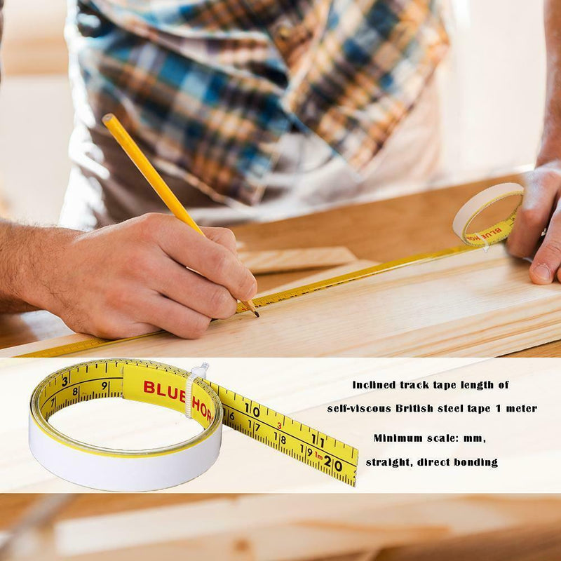Stainless Steel Miter Track Tape Self Adhesive Metric Scale Ruler (Yellow) A