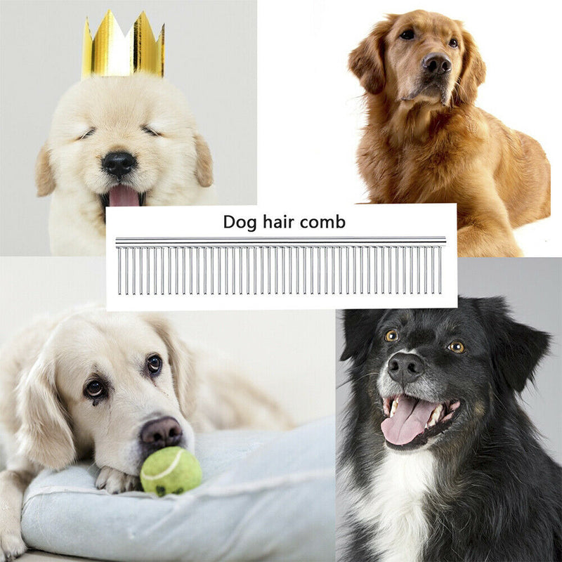 New Pet Puppy Dog Cat Metal Double Row Teeth Brush Grooming Hair Comb Fur Rake