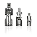 3X 1/4" 3/8" 1/2" Universal Joint Set Socket Wrench Adapter Angle Extension Bar