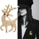 High Quality Exquisite Sika Deer Brooches Shining Rhinestone Pins Jewelry TO