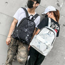Fashion Unisex Backpack Lady Men Canvas Backpack Teen Girl Bag Casual Marbl