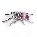 4pcs Dazzling Spider Brooch Crystal Rhinestone Animal Pins Wedding Jewelry
