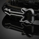 Trendy Guitar Shape Girl Boy Braid Bracelet String Band Bangle Black  A