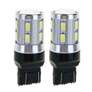 2pcs T20 5W LED White Chip 12SMD Auto Brake Lights Reversing Lamp Bulb
