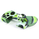 Anti Slip Camo Silicone Case + 2 Thumb Grips for PS5 Controller (Green)