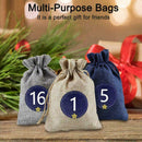 24X Christmas Countdown Calendar Bags Filling DIY Advent Resusable Calendar P8O2