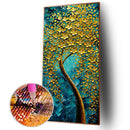 DIY Diamond Painting Golden Flower Tree Full Round Rhinestone Picture Decor