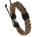 Retro Weave Braided Leather Bracelet Punk Charm Bangle Unisex Jewelry Gift