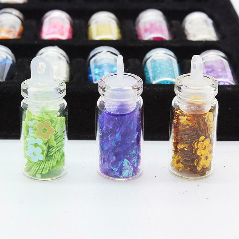 48 Color Nail Jewelry Glass Bottle No Fading Natural Slime DIY Filler Supplies