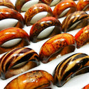 Leopard Pattern 25Pcs/lot Wooden Finger Rings For Women Men Mixed Size Wholesale