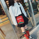 Kids Canvas Shoulder Crossbody Bag Dictionary Letters Children Cute Handbag