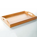 39*25cm Solid Bamboo Flat Tea Tray Coffee Food Drink Serving Table With  EZV