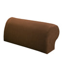 6Pcs Brown Elastic Sofa Armrest Covers Armchair Slipcovers Arm Rest Caps