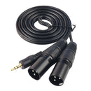 5 Feet 3.5mm (Mini) Male to Dual XLR Male Microphone Cable, Stereo Audio