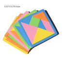 1 set Rainbow Color EVA Tangram DIY Foam Puzzle Kids Brain Educational J Gw