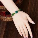 Ethnic Style Green Agate Glazed Bracelet Female Korean Version Of the Simpl