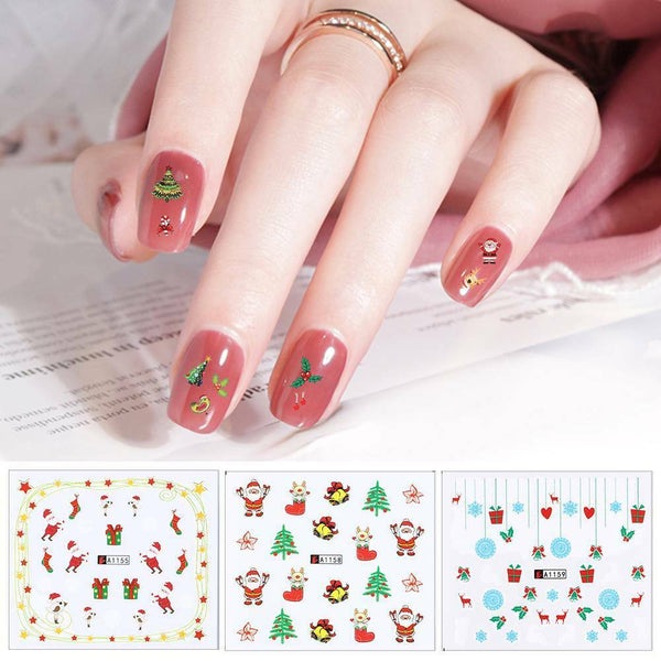 2020 Christmas Nail Art Stickers Water Decals Transfers Snowflakes 48pcs/set