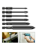 6 pcs Hexagon Shank Cross Triangle Drill Four-blade Ceramic Glass Drill