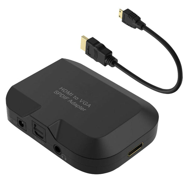 HDMI To VGA Adapter With 3.5mm Audio Optical Fiber Converter HDTV For Computer