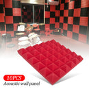 10x Soundproofing Foam Pads Polyurethane Studio Room Sound Treatment (Red)