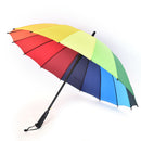 Large Bright Multi Colorful Rainbow Golf Umbrella Unisex Parasol LJ