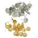 40pcs 10mm Round Bezel Earrings Stud Base Blanks Findings Cabochon Setting