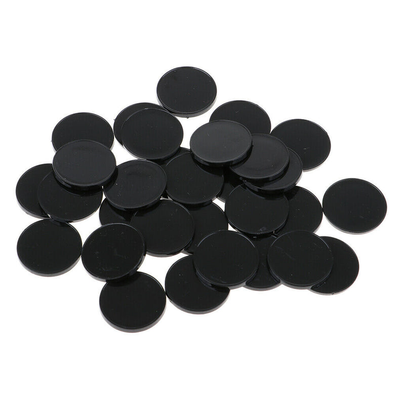 30x Round Black Plastic Bases 22mm - for Infinity,  RPG Wargaming