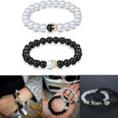2Pcs/Set Couple King Queen Crown His And Her Friendship Natural Stone Bracelet