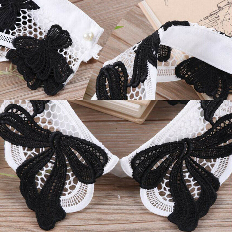 Women Bowknot Faux Collar Detachable Collar Decor Easy to Wear and Take off