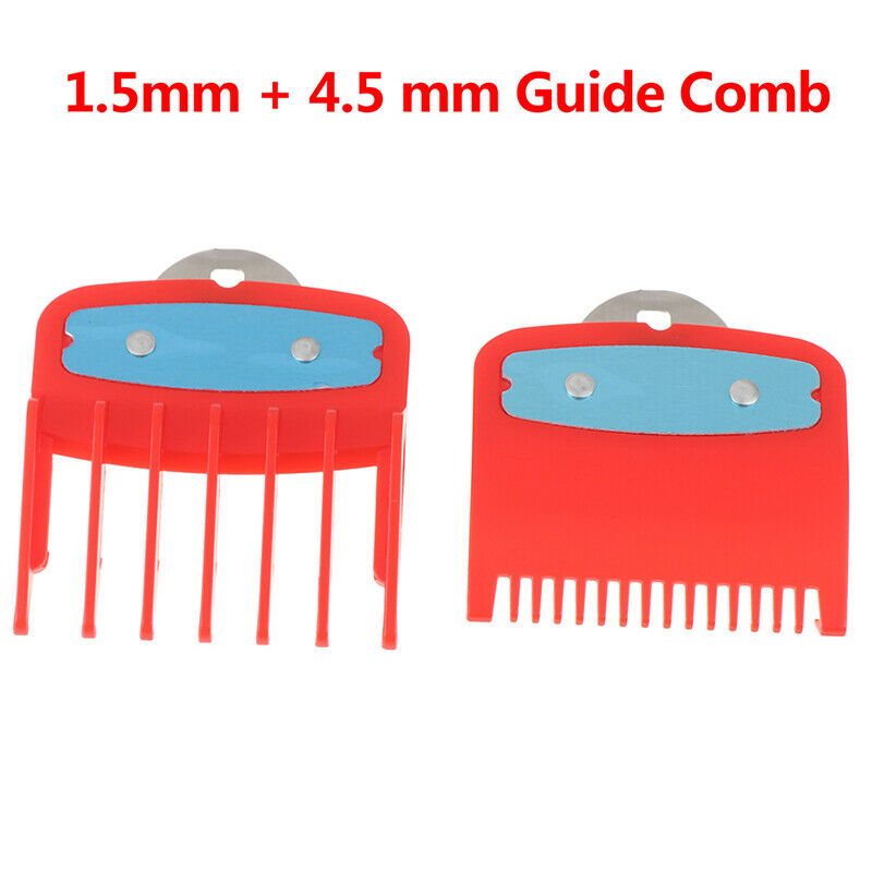 1.5+4.5mm Size Guide comb  Red Attachment Comb Set with a Metal Holder Clipper^i