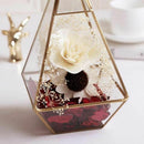 Decorative Crystal Tranparent Flower Glass Vase Geometric Shape Fashion Orn