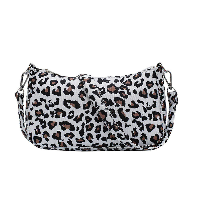 Women Nylon Handbags Shoulder Ladies Fashion Zipper Totes Bag (Leopard)