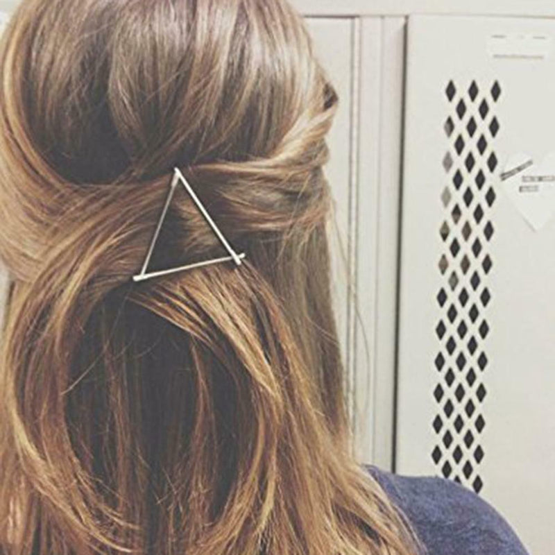 2pcs Geometric Hair Clips Women Triangle Barrettes Hairpins Jewelry Gift