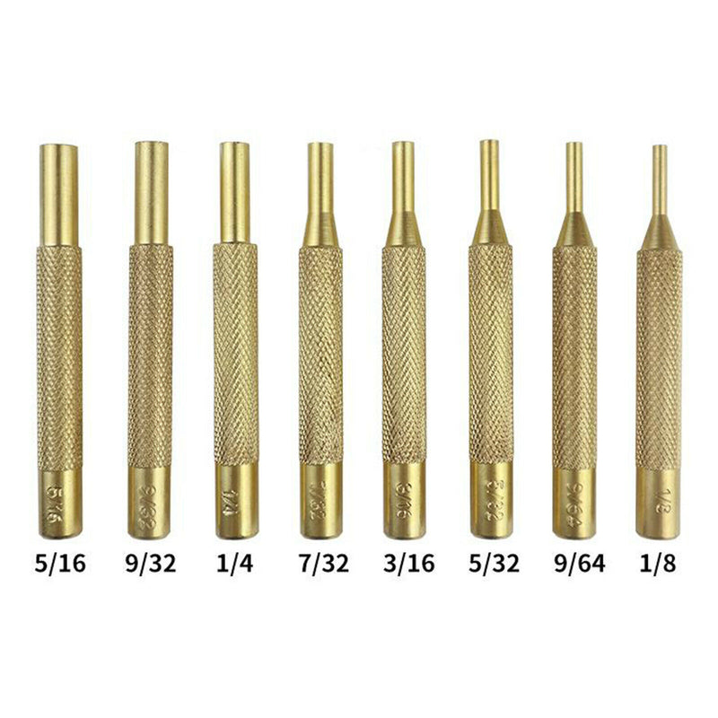 15 Pcs Brass Punch Set And Double-Sided Copper Hammer, Brass, Steel, Plastic