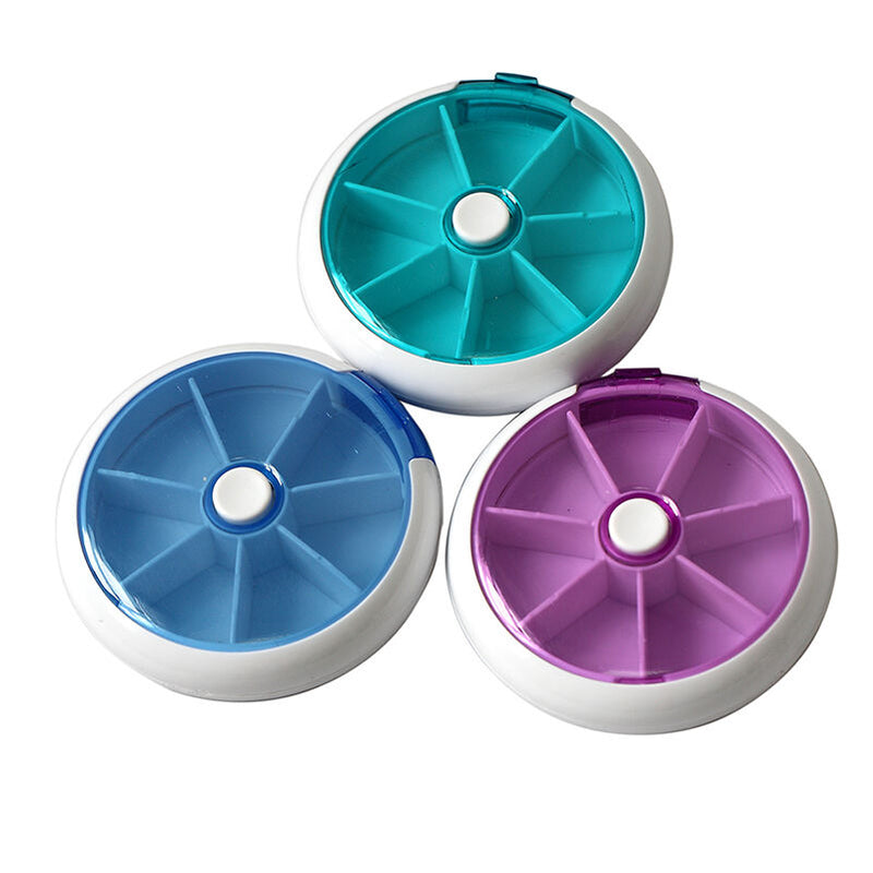 1x 7 Day Round Pill Box Medicine Tablet Storage Vitamin Dispenser Holder JCA Cy
