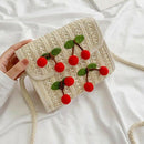 Summer Cherry Straw Messenger Bags Women Crossbody Shoulder Bag Retro Ratta